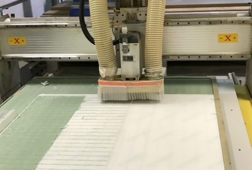 cutting materials at DisplayMode for POS