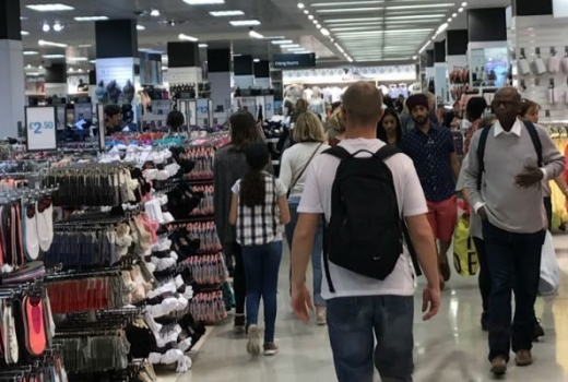 busy retail environment showing footfall