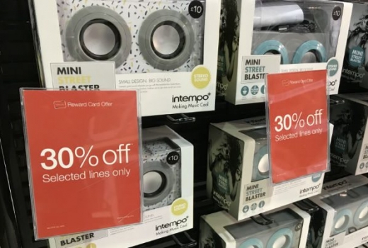 simple clear messages for retail sales with reflex graphics holder