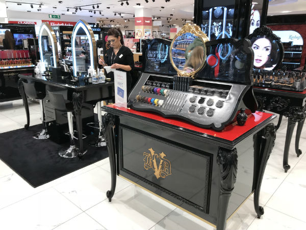 space to try cosmetics in a Debenhams store